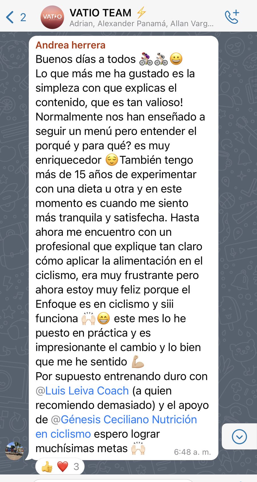 Andrea Herrera está feliz con el método