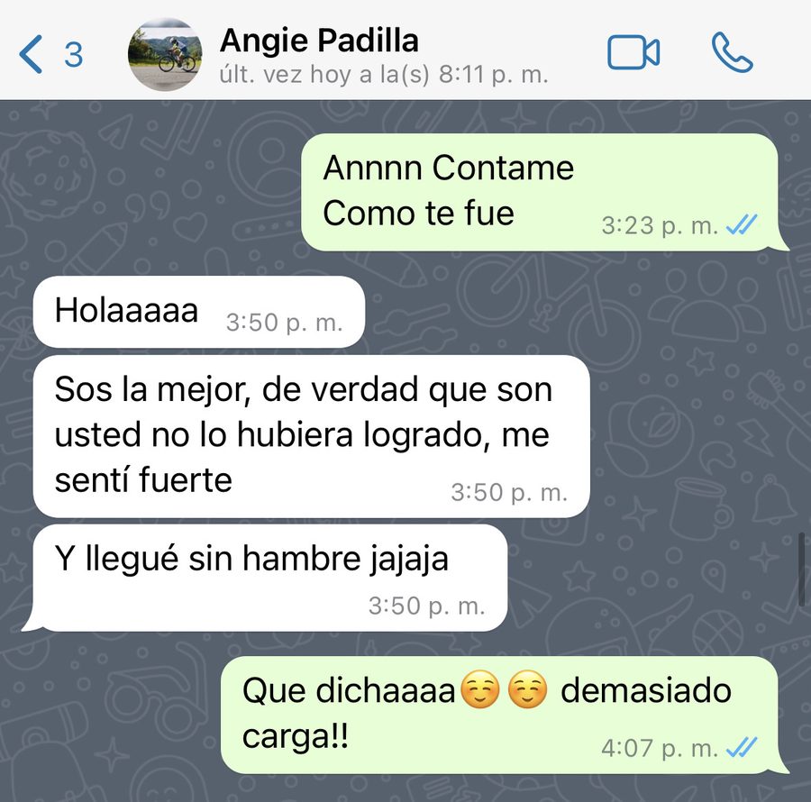Angie tiene mucha más energía