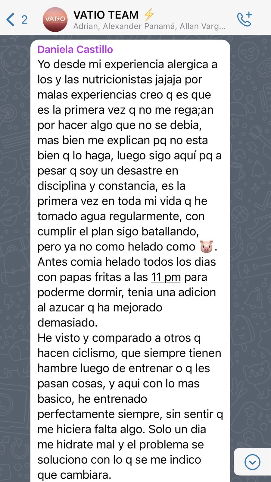 Daniela logró controlar su ansiedad